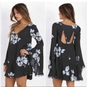 Free People Wanderer Bell Sleeve Mini Dress